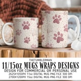 Sweet Whimsical Paw Print Digital Pattern Size Bundle Png thumbnail 4