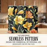 Yellow Orange Flowers Tumbler Digital Paper, Watercolor Floral Backgrounds, Junk Journal Pages, Printable PNG, Scrapbooking Paper thumbnail 2