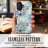 Winter Floral Tumbler Design, Watercolor Flower Digital Paper, Scrapbooking Paper, Printable Tumbler Png, Flower Junk Journal Pages Digital thumbnail 6