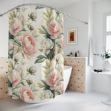 Blush Peony Garden Shower Curtain thumbnail 2