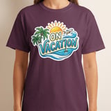 On Vacation Shirt, Summer Travel Tee, Beach Trip Outfit, Holiday Mode T-Shirt, Palm Tree Ocean Plane Graphic, Cruise Ready Top, Travel Lover thumbnail 3