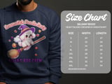Broomstick Poodle Party Halloween Sweatshirt, Cute Dog Witch Graphic, Fall Festive Apparel, adult and kid size t-shirts thumbnail 4