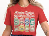 School Nurse T-Shirt: Student Health Jam Jar Design, Nurse Appreciation Gift thumbnail 6