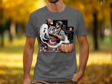 Halloween Barista T-Shirt, Spooky Coffee Art Tee, Autumn Pumpkin Latte, Cute Ghost Shirt, Fall Season Apparel, Trendy Graphic Tee thumbnail 5