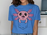 Kawaii Axolotl Pocket Peek T-Shirt thumbnail 10