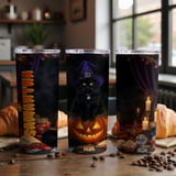 Personalized Halloween Tumbler, Black Cat Witch Tumbler, Witch Cat, Halloween Cat Name Tumbler, Cute Tumbler, Black Cat Tumbler thumbnail 2