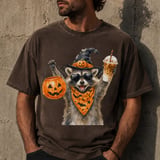 Witchy Iced Coffee Raccoon T-Shirt thumbnail 4