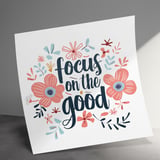 Focus on the Good Canvas Wrap, Motivational Wall Art, Floral Decor, Inspirational Quote, Positive Affirmation Art, Home Decor Canvas thumbnail 7