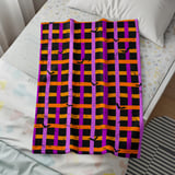 Spooky Bat Plaid Halloween Velveteen Blanket, Purple Orange Grunge Goth Cozy Woven Blanket & Throw Pillows, Fall Decor Gift thumbnail 10