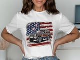 Grand Wagoneer T Shirt, American Flag Tee, Patriotic Car Shirt, 4th of July Gift, Jeep Lover Tee, Vintage Car Tee, SUV Car Tee thumbnail 7