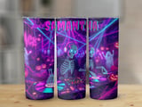 Personalized Halloween Tumbler, DJ Skeleton Tumbler, Halloween Party Gift, Custom Name Tumbler, Spooky Season Tumbler thumbnail 1