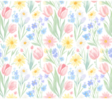 Digital Flower Pattern, Floral Digital Paper, Spring Flowers, Watercolor Flowers, Tulips, Daisies, Forget Me Nots, Digital Bundle Pattern thumbnail 8