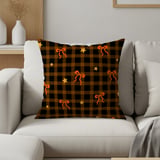 Cozy Plaid Bow Velveteen Blanket, Rustic Autumn Star Pattern Throw Pillow, Fall Woven Blanket, Halloween Home Decor Gift thumbnail 20
