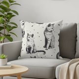Vintage Cat Sketch Blanket, Woven Blanket  Cat Lover Gift, Cat Decor,  thumbnail 3