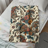 Floral Unicorn Blanket, Magical Creature Throw, Fantasy Unicorn Design, Bohemian Style Blanket, Unique Art Blanket thumbnail 5