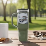 Grand Wagoneer Tumbler, Christmas Tree, Waggy Car, Holiday Gift, SUV, Retro, Winter Scene, Cars at Petralla Shop thumbnail 6