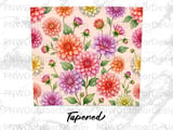 Dahlia Floral Tumbler Sublimation Design PNG | 20oz Skinny Tapered Seamless Watercolor Digital Download thumbnail 14