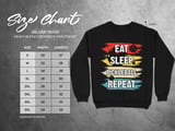 Pickleball Gildan Crewneck Sweatshirt, Eat Sleep Pickleball Repeat, Court Warm Up thumbnail 11