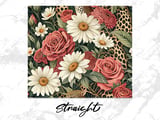 Floral Leopard 20oz Tumbler Wrap, Seamless Flower Design, Printable PNG File, Digital Download, Tumbler Design, Tumbler Sublimation thumbnail 4