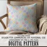 Digital Pattern, Digital Bundle, Balloon Pattern, Star Pattern, Party Pattern, Birthday Pattern, Pastel Pattern, Commercial Use Pattern thumbnail 5