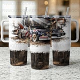 Pontiac Trans Am 40oz Tumbler Wrap, Muscle Car Sublimation Design, Distressed Americana Patriotic Car Digital thumbnail 5