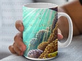 Deep Sea Sublimation Wrap Digital Design, Ocean Mug PNG 11oz 15oz, Exotic Marine Life Art, Nature Lover Gift thumbnail 8