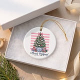Merry Mahjong Christmas Ornament, Preppy Chinoiserie Tree Holiday Ornament, Mahjong Player Gift, Grandmillennial Game Night Keepsake Decor thumbnail 8