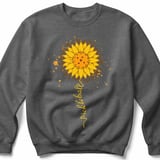 Pickleball Gildan Crewneck Sweatshirt, pickleball Sunflower Botanical Art, Chilly Morning Court Warm Up thumbnail 4
