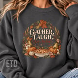 Thanksgiving PNG Gather Laugh Stay Awhile Fall Sublimation Design, Rustic Autumn Pumpkin Pie Wreath Clipart, Cozy Farmhouse Harvest Decor thumbnail 8