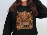 Howdy Fall Highland Cow Tee or Sweatshirt, Faux Patchwork Design thumbnail 20