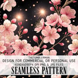 Pink Cherry Blossom Tumbler Design, Floral Tumbler Png, Watercolor Flowers Digital Papers, Junk Journal Pages, Scrapbooking Paper Digital thumbnail 1