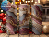 20 oz Skinny Tumbler Wrap Pink Agate Gold Sublimation Design, Straight and Tapered Wrap png, Marble Tumbler, Digital Download thumbnail 2