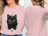 Black Cat Peeking T-Shirt thumbnail 5