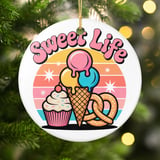Sweet Life Digital PNG, Retro Ice Cream Cupcake Pretzel Graphic, Groovy Dessert Art, Summer Food Download, Candy Clipart thumbnail 7