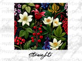 Dark Botanical Tumbler Wrap PNG 20oz Skinny Sublimation, Moody Floral Seamless Design Digital Download thumbnail 13