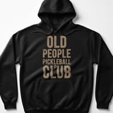 Pickleball Gildan Fleece Hoodie, Old People Pickleball Club, Cozy Athletic Court Pullover thumbnail 1