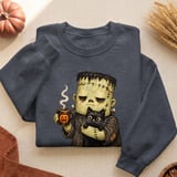 Spooky Monster Coffee Cat Tee thumbnail 9