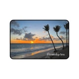 Relaxing Beach Sunset Mouse Pad, Tropical Palm Tree Ocean Desk Mat, Personalizable Coastal Work From Home Aesthetic Office Gift for Traveler thumbnail 5