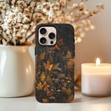 Moody Forest Mushroom Tough Phone Case, Dark Cottagecore Autumn Leaves Phone Cover, Goblincore Witchy Fall Botanical Case Gift for Nature thumbnail 4