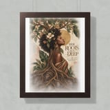 Black Woman Roots Poster, African American Framed Art Print, Ancestral Strength Wall Decor, Melanin Botanical Floral Artwork, Gift For Her thumbnail 12