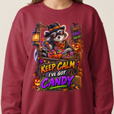 Keep Calm Randy the Raccoon Halloween Sweatshirt thumbnail 6
