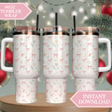 Digital Pattern, Seamless Pink Bows, Tea Cup Pattern, Macaron Pattern, Floral, Digital Bundle, Commercial Use, Tea Party Pattern, Print thumbnail 10