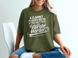 Clarinet Player's Motto: Vibrato Harder Graphic Tee thumbnail 2