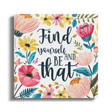 Find Yourself Canvas Wrap, Floral Motivational Quote Art, Inspiring Wall Decor, Positive Affirmation Art, Boho Chic Gift, Home Decor thumbnail 4