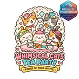 Whimsical Cats Tea Party Digital Mug thumbnail 2