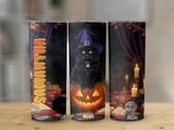 Personalized Halloween Tumbler, Black Cat Witch Tumbler, Witch Cat, Halloween Cat Name Tumbler, Cute Tumbler, Black Cat Tumbler thumbnail 1