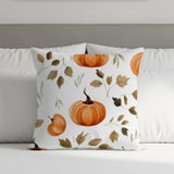 Pumpkin Blanket, Pumpkin Pillow, Fall Decor, Autumn Leaves, Thanksgiving Decor, Watercolor Pumpkins, Seasonal Throw Blanket, Accent Pillow thumbnail 3