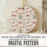 Digital Macarons Pattern, Bows, Teacups Digital, Floral Seamless Repeat Pattern, Bundle Commercial Use, Fabric Digital Pattern thumbnail 3