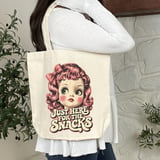 Just Here For The Snacks Tote Bag thumbnail 6
