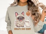 Halloween French Bulldog Mummy Sweatshirt, Cute Dog Ghost Pumpkin Fall Apparel, adult and kid size t-shirts thumbnail 3